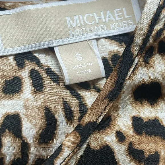 Leopard Print Blouse Michael Kors - Ruffle short sleeve - Picture 7 of 8